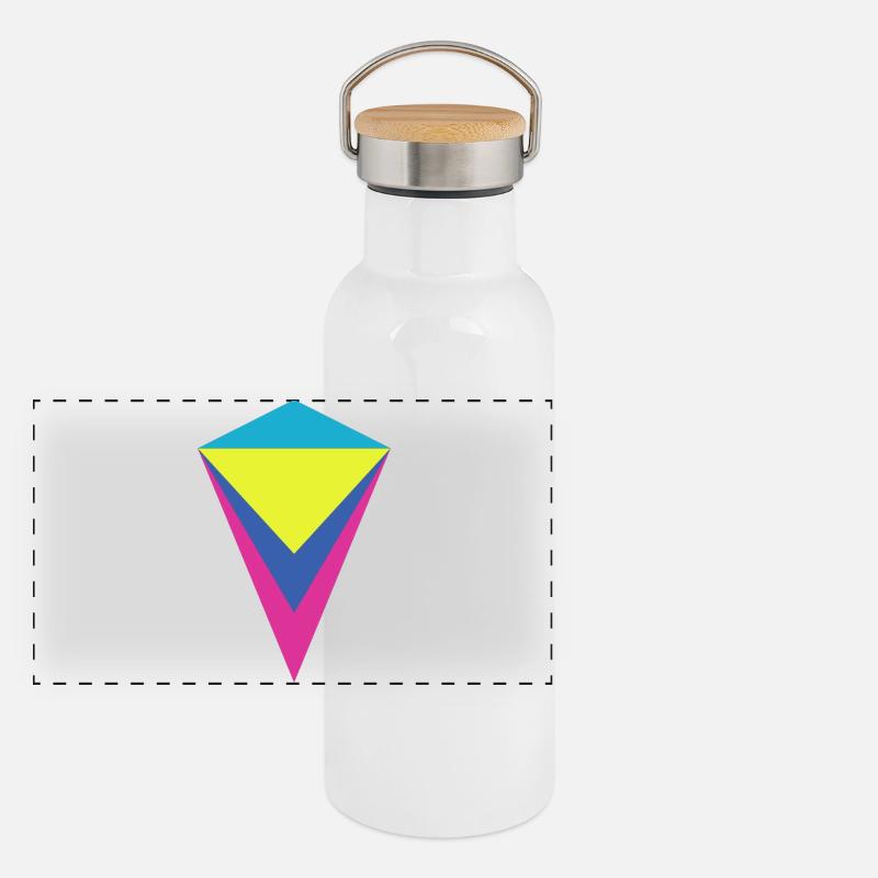 Diamant néon multi-couches Gourde isotherme avec bouchon en bambou