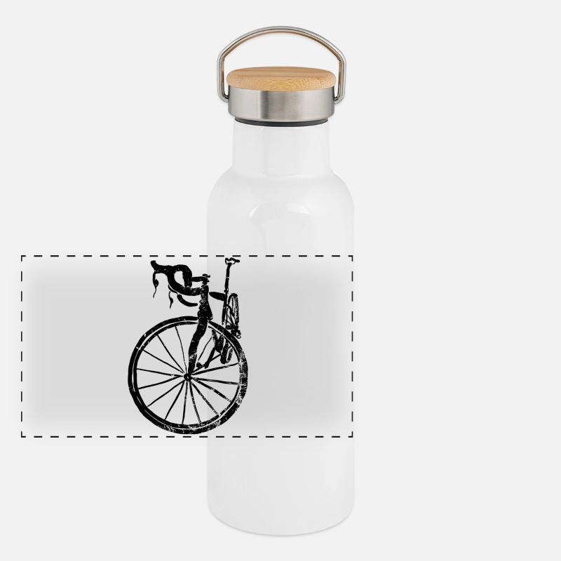 Bicycle Panoramic Thermal Bottle with Bamboo Lid