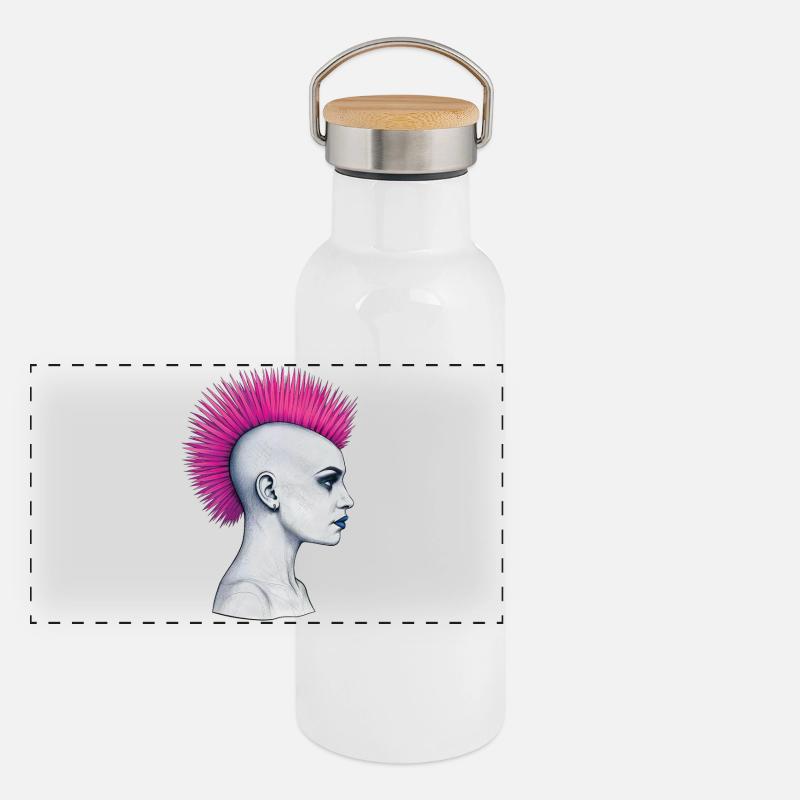 PUNKS NOT DEAD #3 - steam punk'n'roll Gourde isotherme avec bouchon en bambou