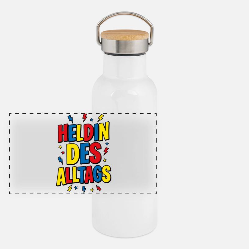 Heldin Des Alltags Panorama Thermosflasche mit Bambusdeckel