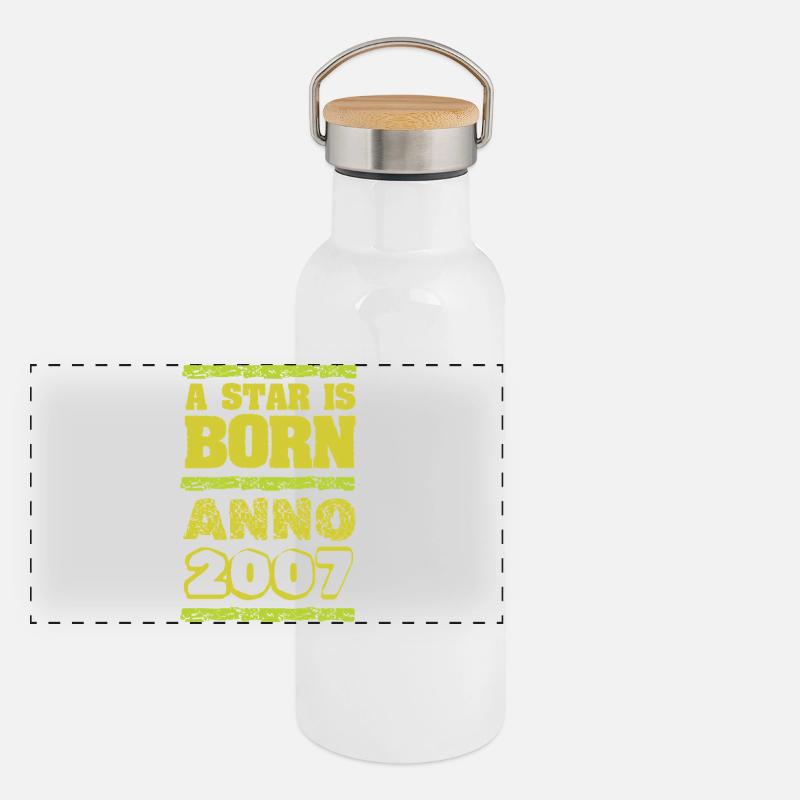 Panorama Thermosflasche mit Bambusdeckel