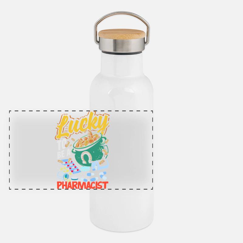 Pharmacien Technicien Pharmaceutique Gourde isotherme avec bouchon en bambou