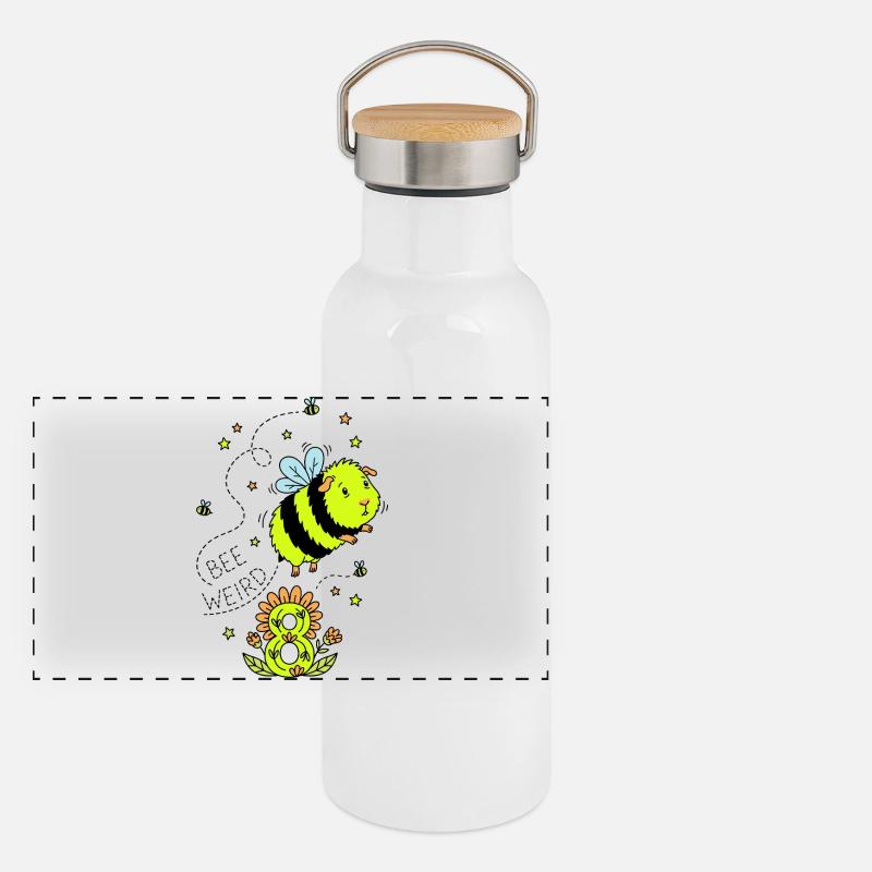 Abeille bizarre cochon d’Inde pour 8e anniversaire Gourde isotherme avec bouchon en bambou