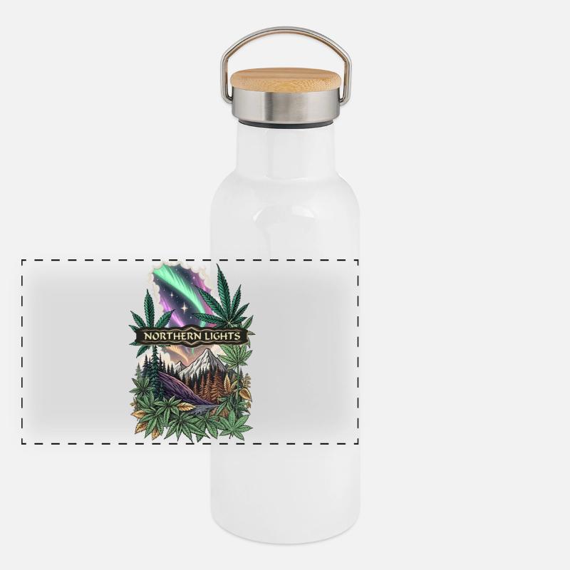 Northern Lights Panoramic Thermal Bottle with Bamboo Lid