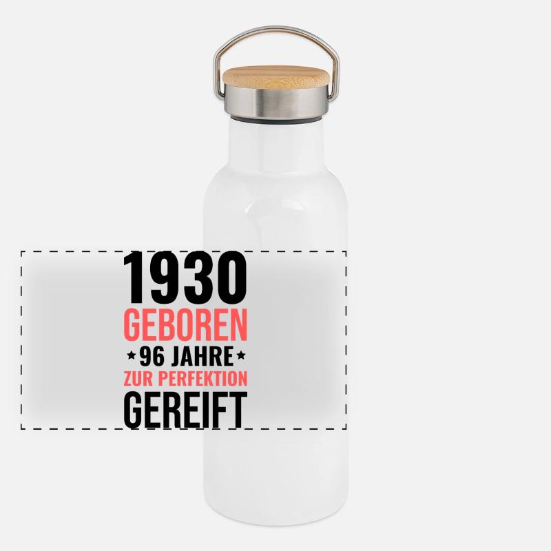 Né en 1930 – Perfectionné Gourde isotherme avec bouchon en bambou