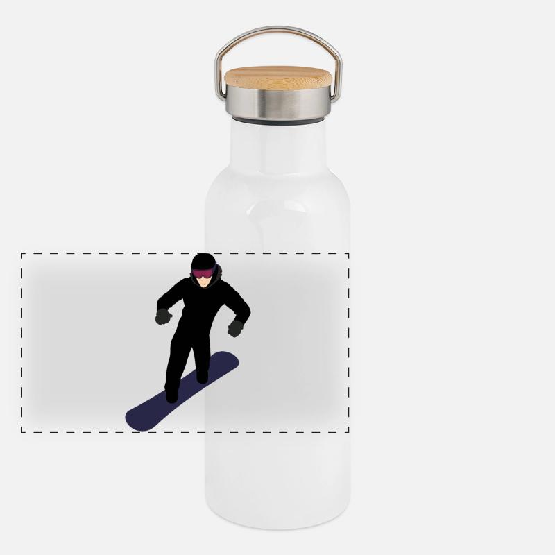 Snowboardeur dynamique Gourde isotherme avec bouchon en bambou