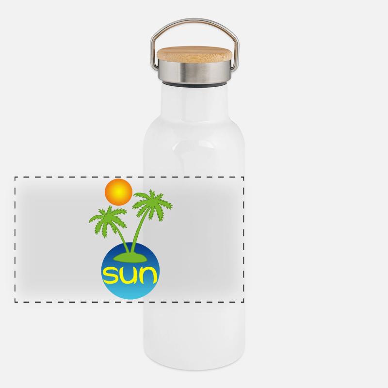 Le paradis au soleil  Gourde isotherme avec bouchon en bambou