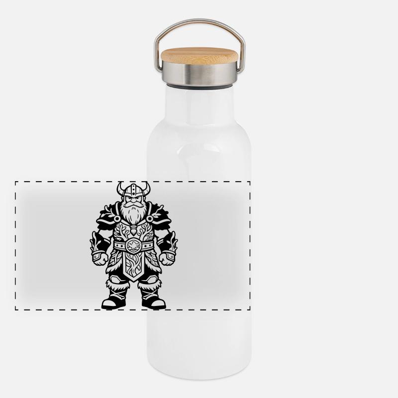 Dwarf with armor Panoramic Thermal Bottle with Bamboo Lid