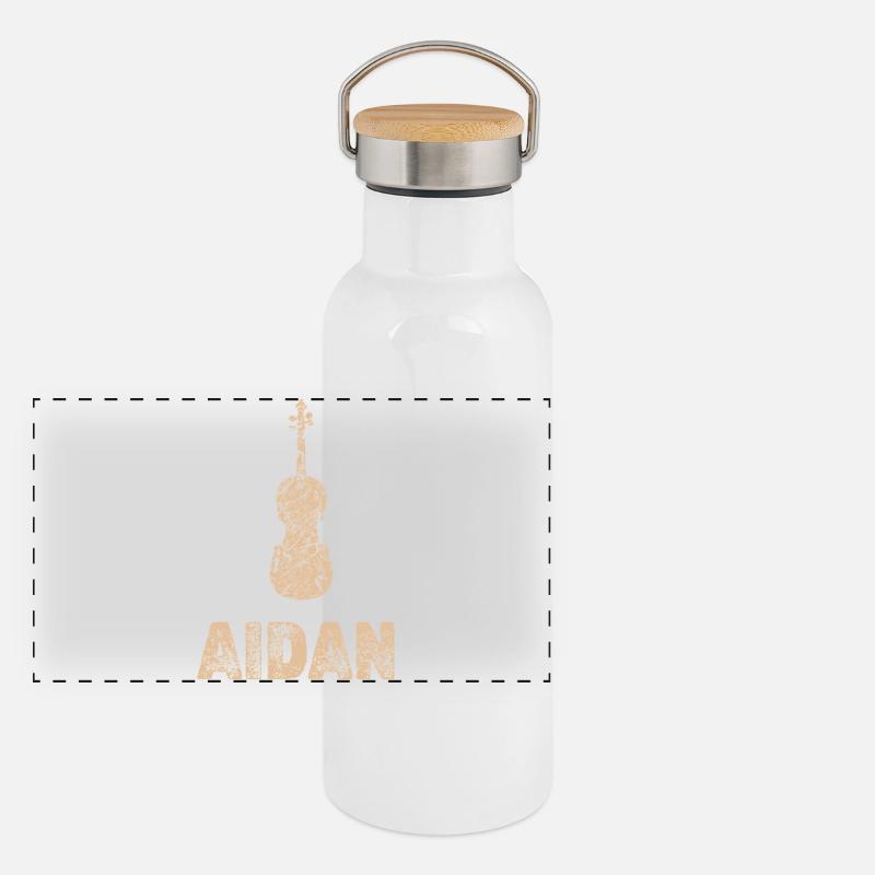 Aidan als Geige Panorama Thermosflasche mit Bambusdeckel