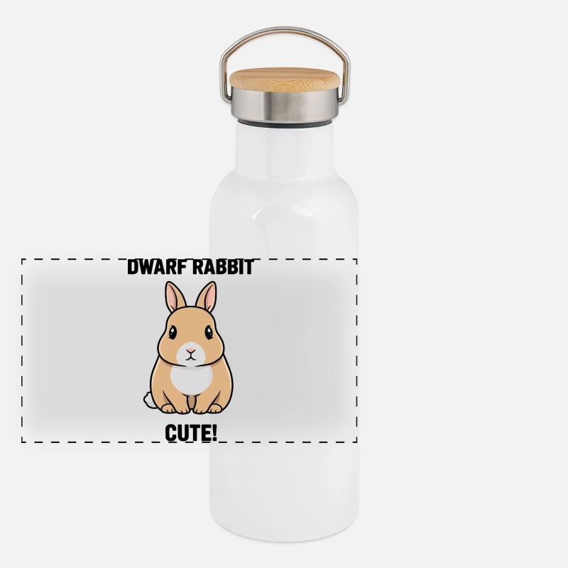 Dwarf Rabbit Dwarf Cute Rabbit Fetish Panoramic Thermal Bottle with Bamboo Lid