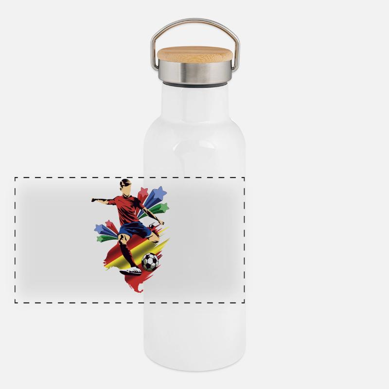 Espagne - Espagne - Drapeaux Gourde isotherme avec bouchon en bambou