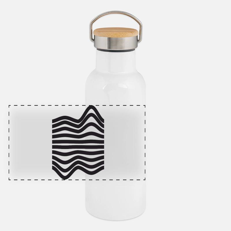 Motif de rayures ondulées Gourde isotherme avec bouchon en bambou