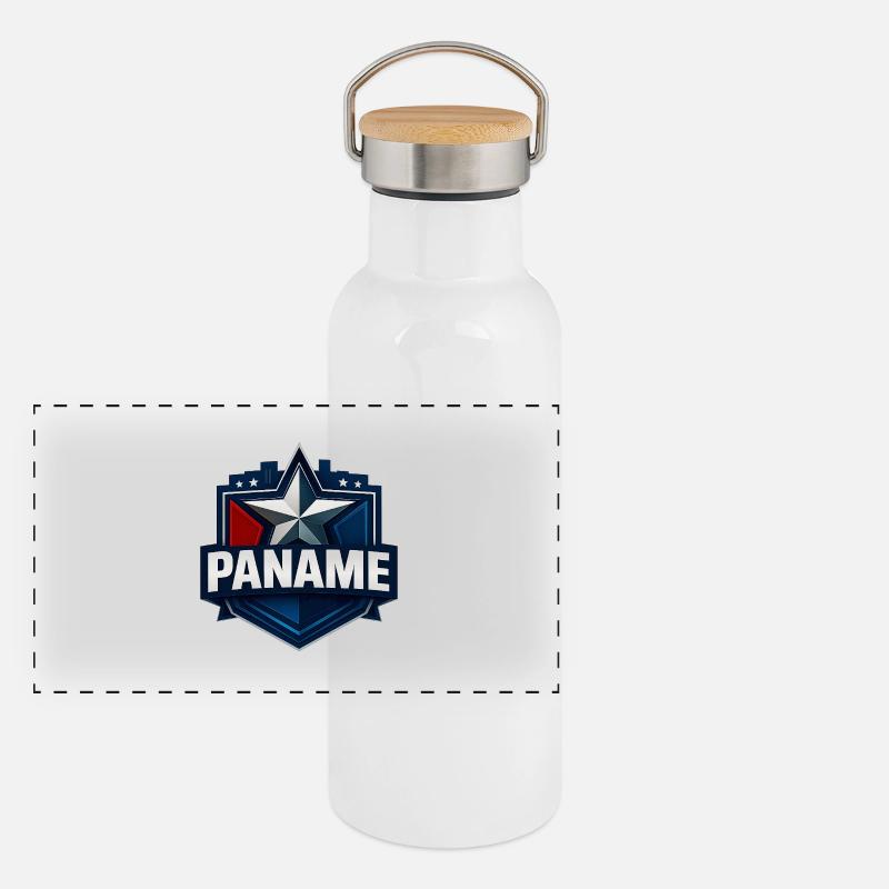 Paname Paris Panorama Thermosflasche mit Bambusdeckel