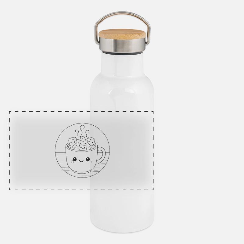 Wintersweet - Hot Chocolate - Panoramic Thermal Bottle with Bamboo Lid - white