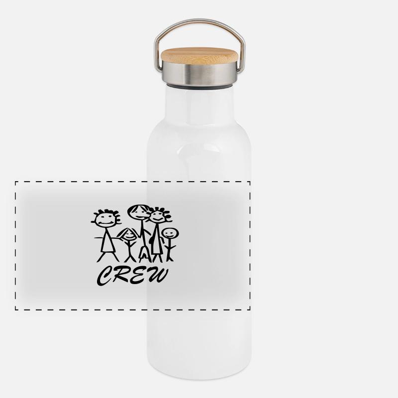 Famille équipe Crew Gourde isotherme avec bouchon en bambou