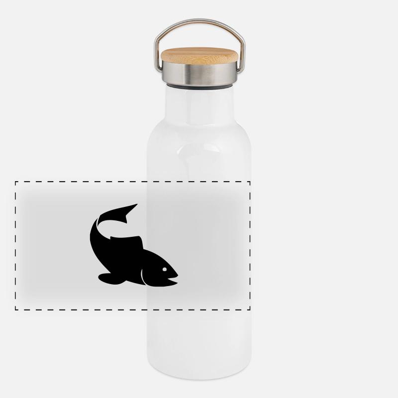 fish fishing Panorama Thermosflasche mit Bambusdeckel