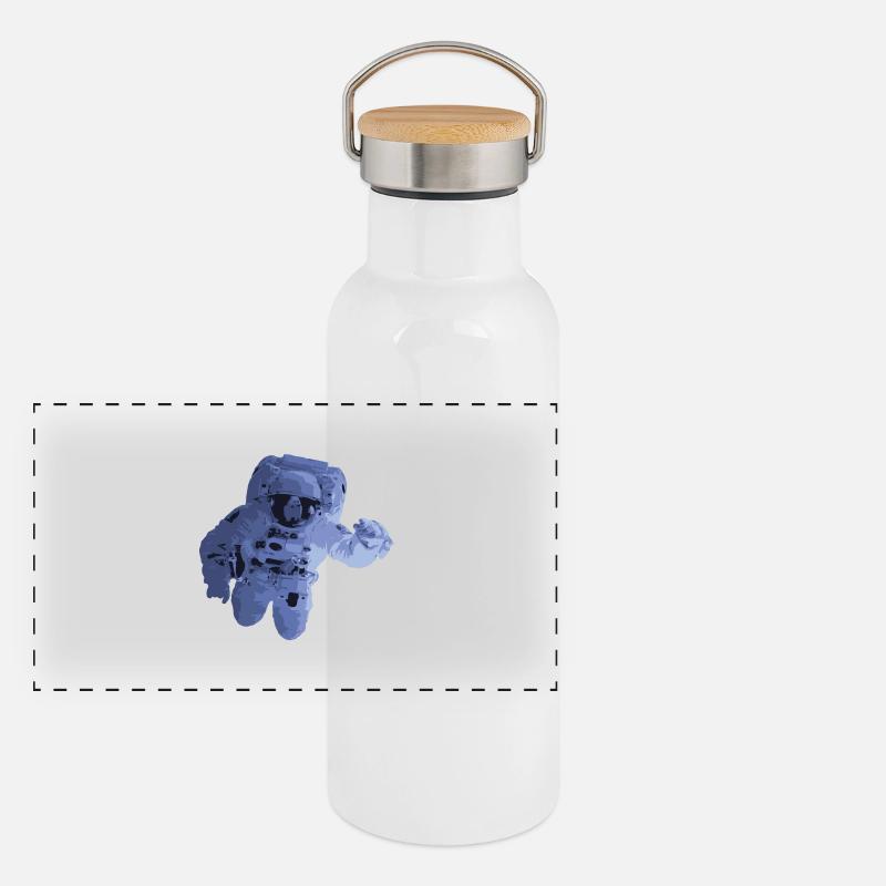 Astronaut Panorama Thermosflasche mit Bambusdeckel