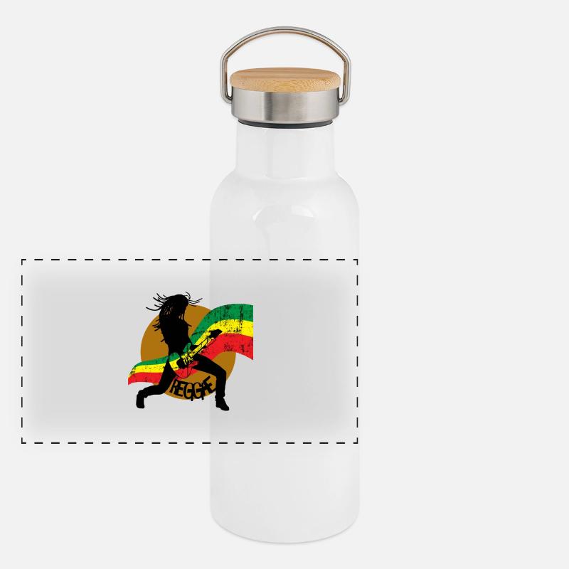 Panorama Thermosflasche mit Bambusdeckel