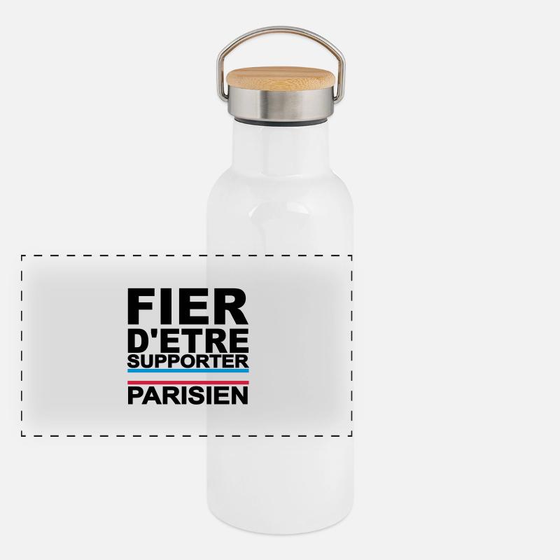 fier parisien noir 01 Gourde isotherme avec bouchon en bambou