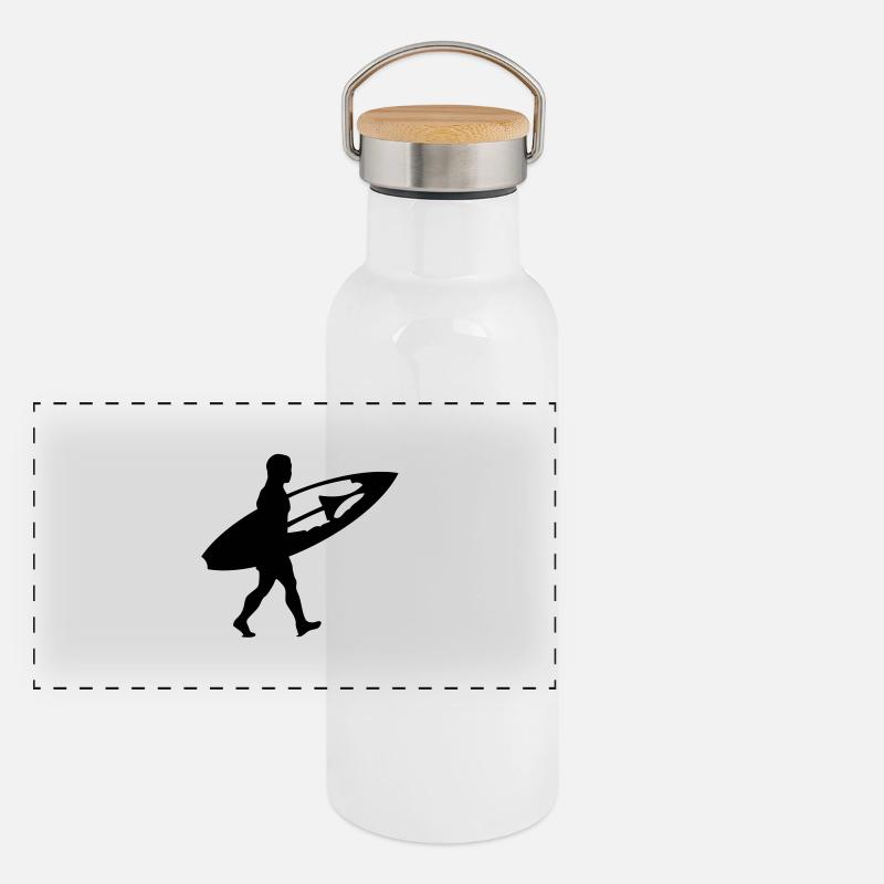 Panorama Thermosflasche mit Bambusdeckel