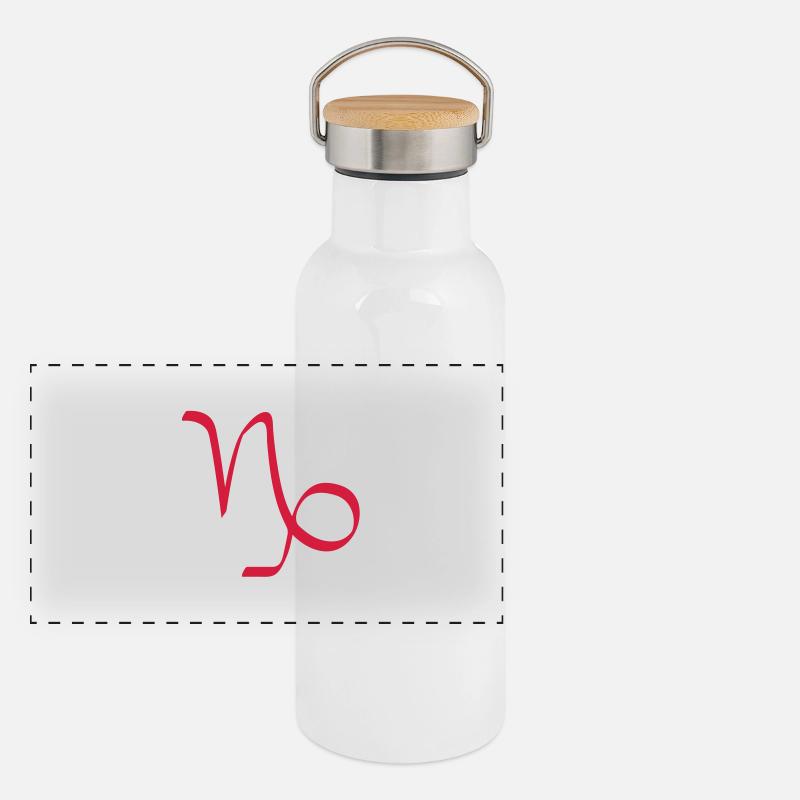 Sternzeichen Steinbock Panorama Thermosflasche mit Bambusdeckel