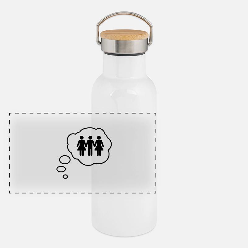 Trio Bulle de pensée Gourde isotherme avec bouchon en bambou