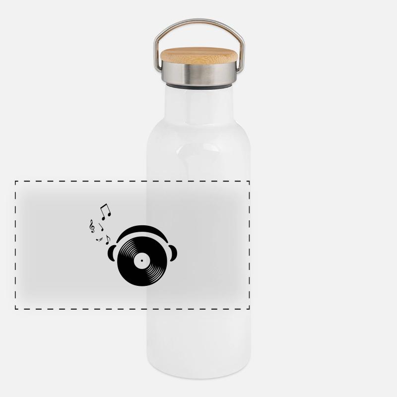 Vinyl DJ Termoflaske med bambuslåg