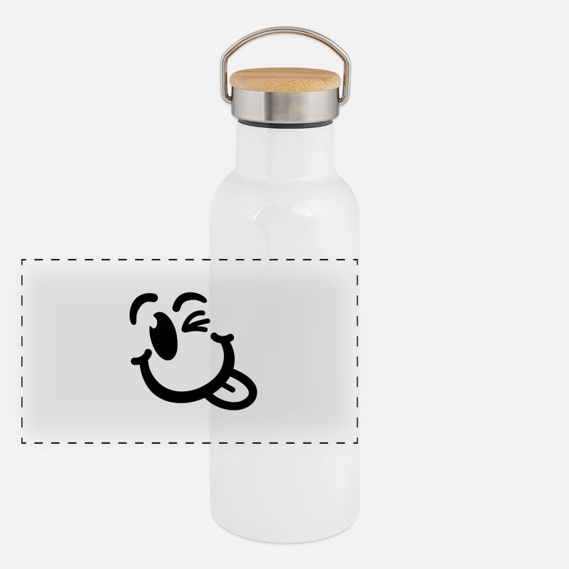 smiley_2_f1_ Panorama Thermosflasche mit Bambusdeckel