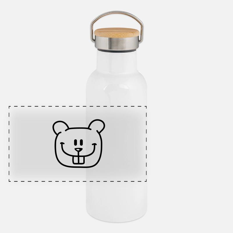 Beaver Face Panoramic Thermal Bottle with Bamboo Lid