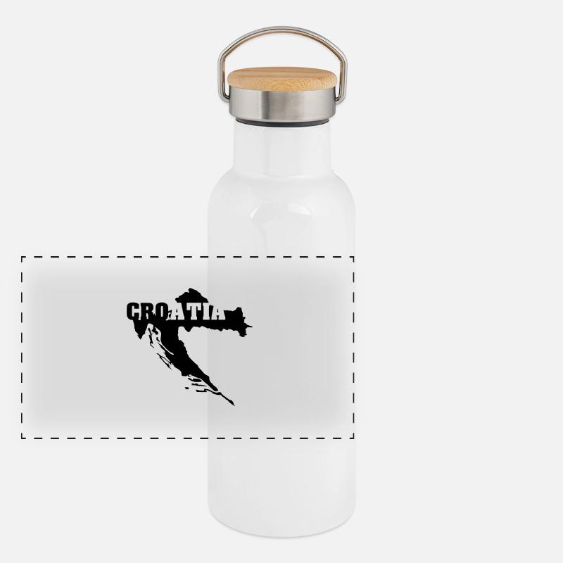 Croatie (ID: 002004) Gourde isotherme avec bouchon en bambou