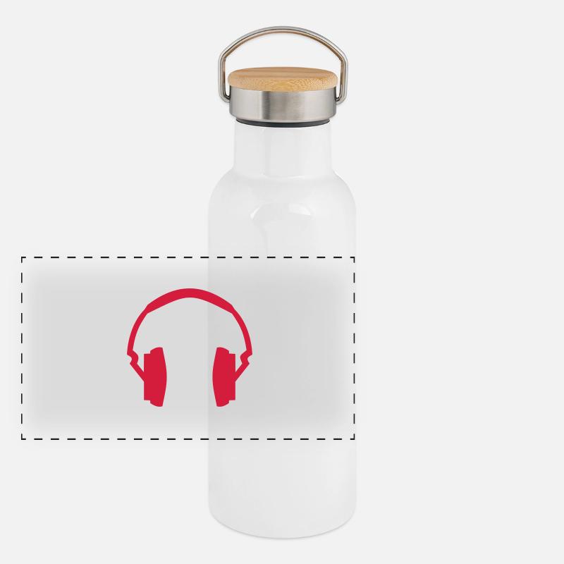 Kopfhörer Panorama Thermosflasche mit Bambusdeckel