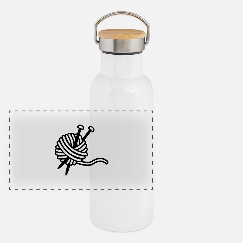 Stricken Panorama Thermosflasche mit Bambusdeckel