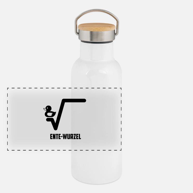 Ente Wurzel Panorama Thermosflasche mit Bambusdeckel
