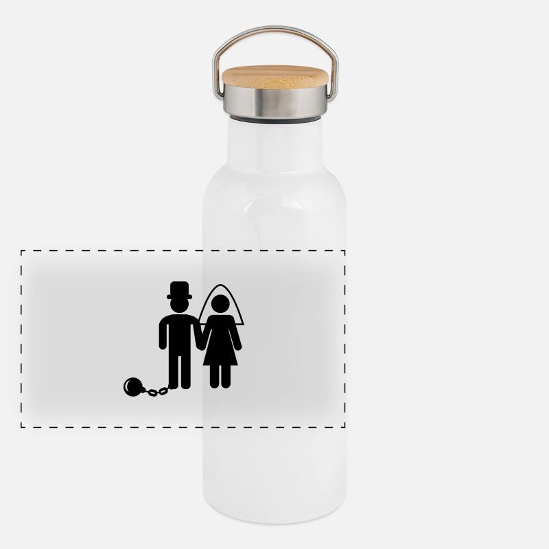 ehepaar Panorama Thermosflasche mit Bambusdeckel