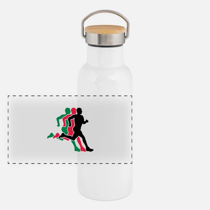 running Panorama Thermosflasche mit Bambusdeckel