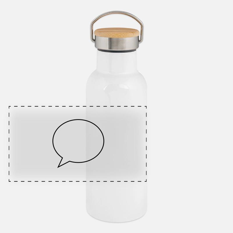 icône de bulle vocale Gourde isotherme avec bouchon en bambou