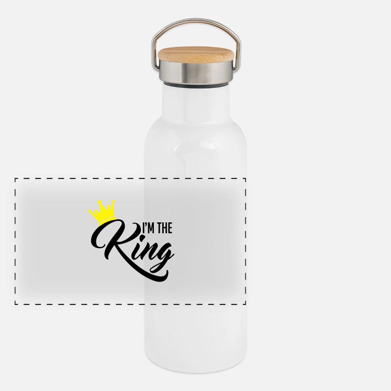 I'm the King Panorama Thermosflasche mit Bambusdeckel