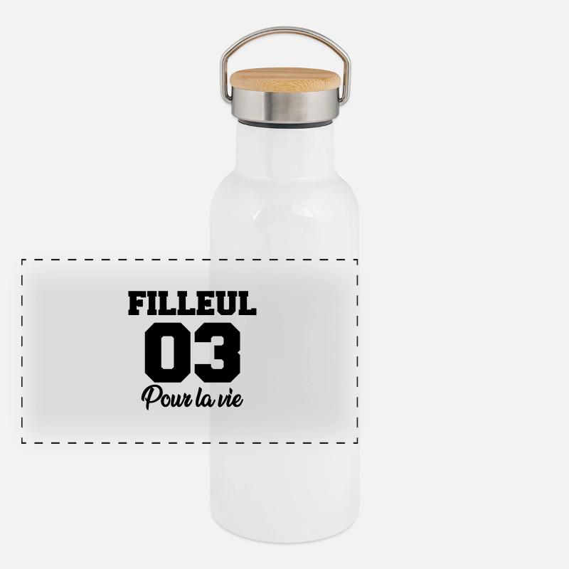 filleul 03 pour la vie Gourde isotherme avec bouchon en bambou