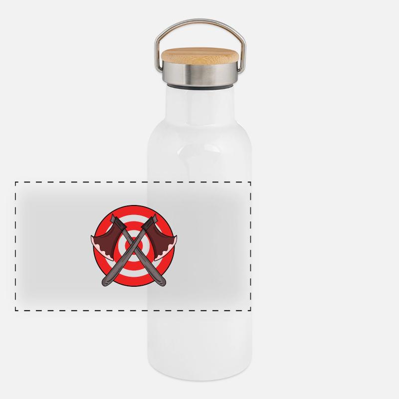 Axtwerfer Zielscheibe Axt werfen Geschenk Panorama Thermosflasche mit Bambusdeckel