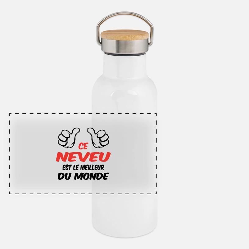 BEST NEPHEW Panoramic Thermal Bottle with Bamboo Lid
