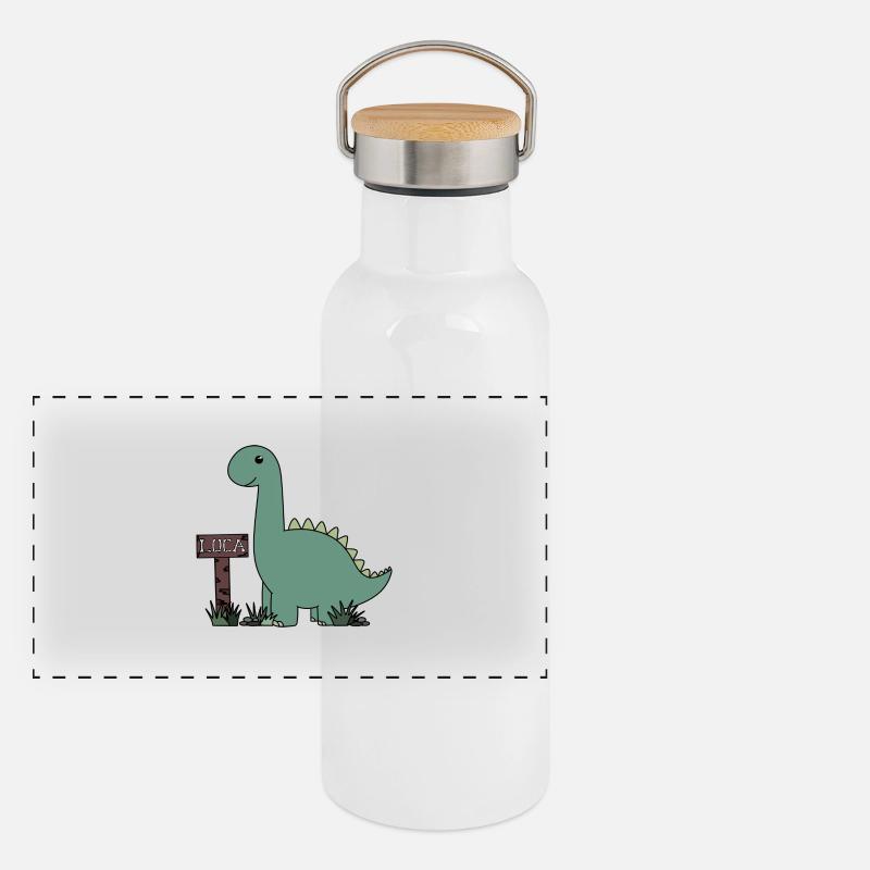 Dino Luca Panorama Thermosflasche mit Bambusdeckel