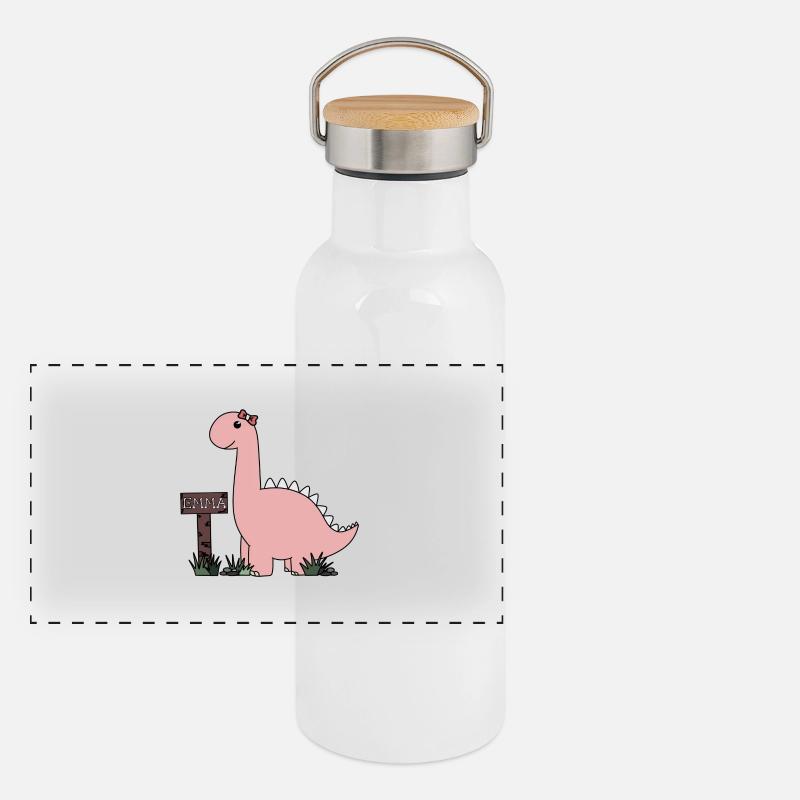 Dino Emma Panorama Thermosflasche mit Bambusdeckel