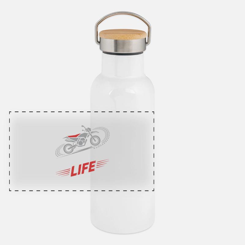 Für echte Minibike-Fans Panorama Thermosflasche mit Bambusdeckel