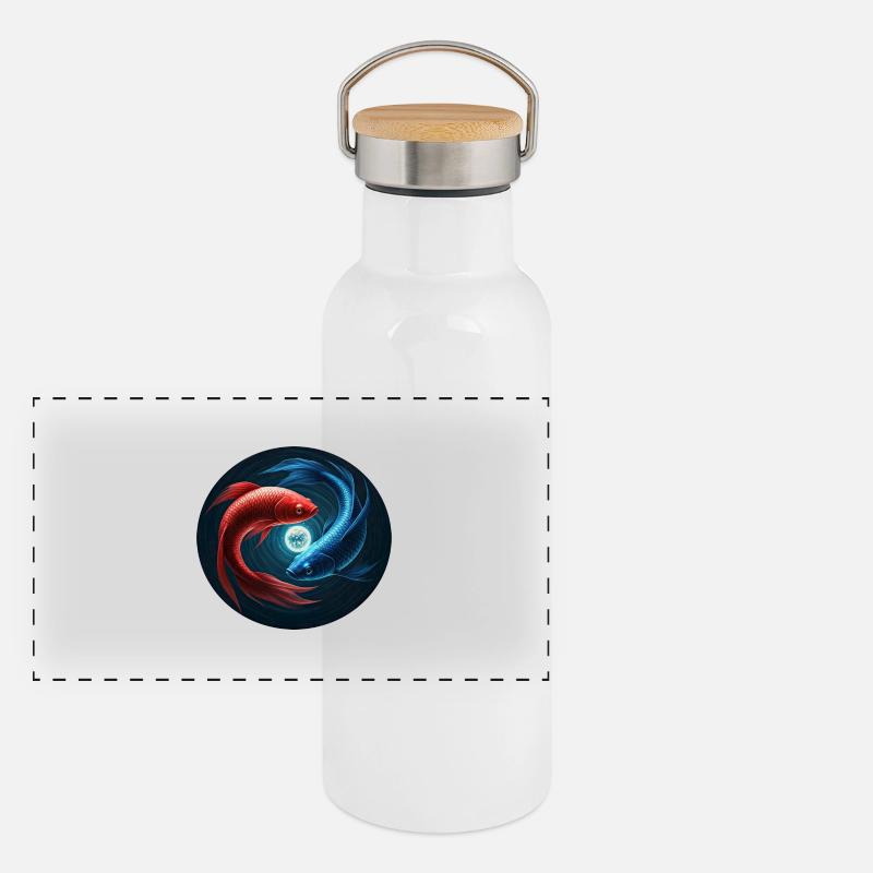 Fish Panoramic Thermal Bottle with Bamboo Lid