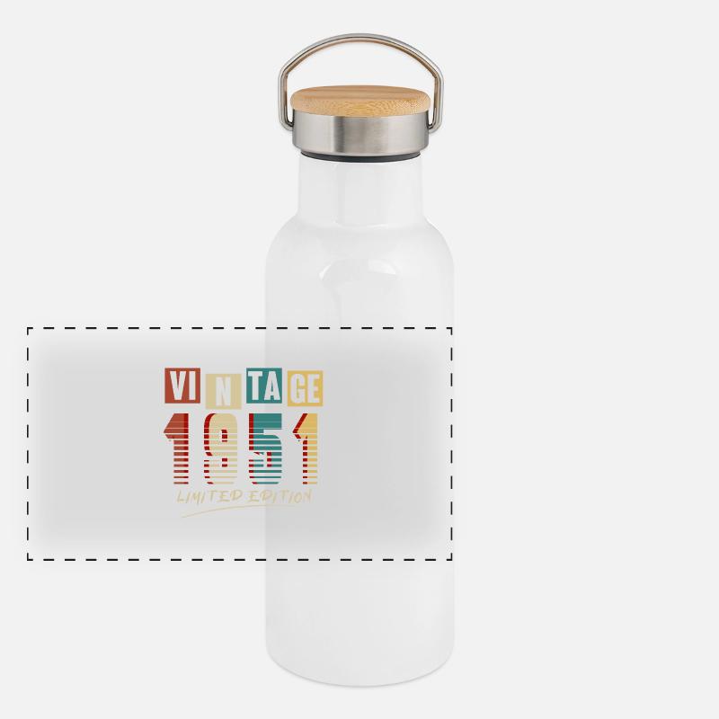 Vintage 1951 : Edition Limitée - 74e anniversaire. Gourde isotherme avec bouchon en bambou