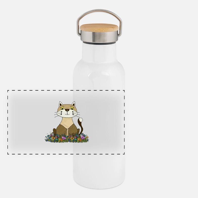 Cat Panoramic Thermal Bottle with Bamboo Lid