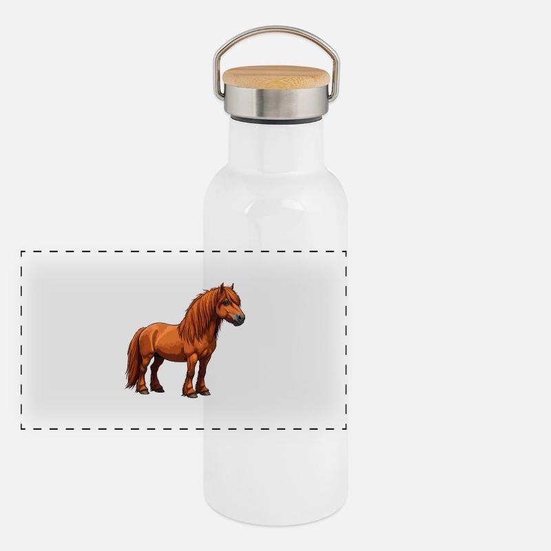 Moulinet Highland Pony Gourde isotherme avec bouchon en bambou