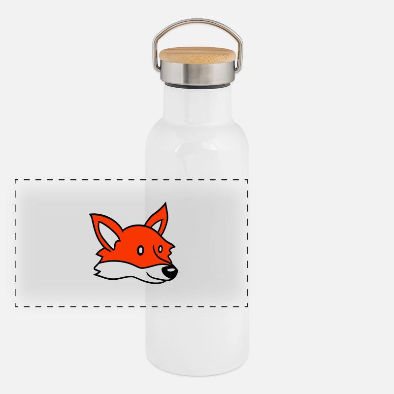 Fuchs Rotfuchs Wildes Tier Schlauer Wald Bewohner Panorama Thermosflasche mit Bambusdeckel