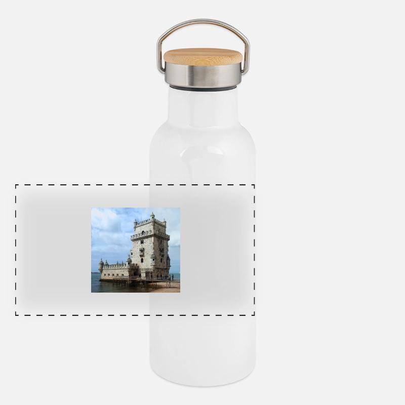 Belém Tower Panoramic Thermal Bottle with Bamboo Lid