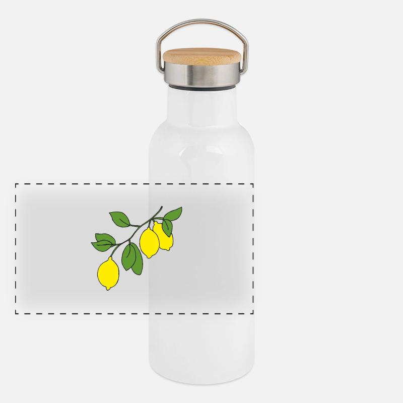 Lemon Branch Panoramic Thermal Bottle with Bamboo Lid